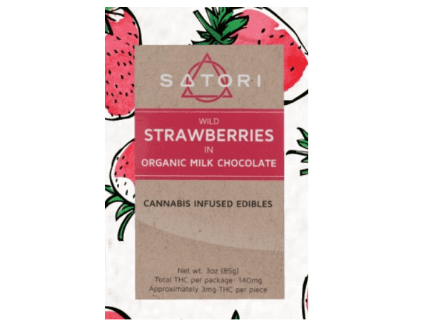 Satori wild strawberries in organic milk chocolate